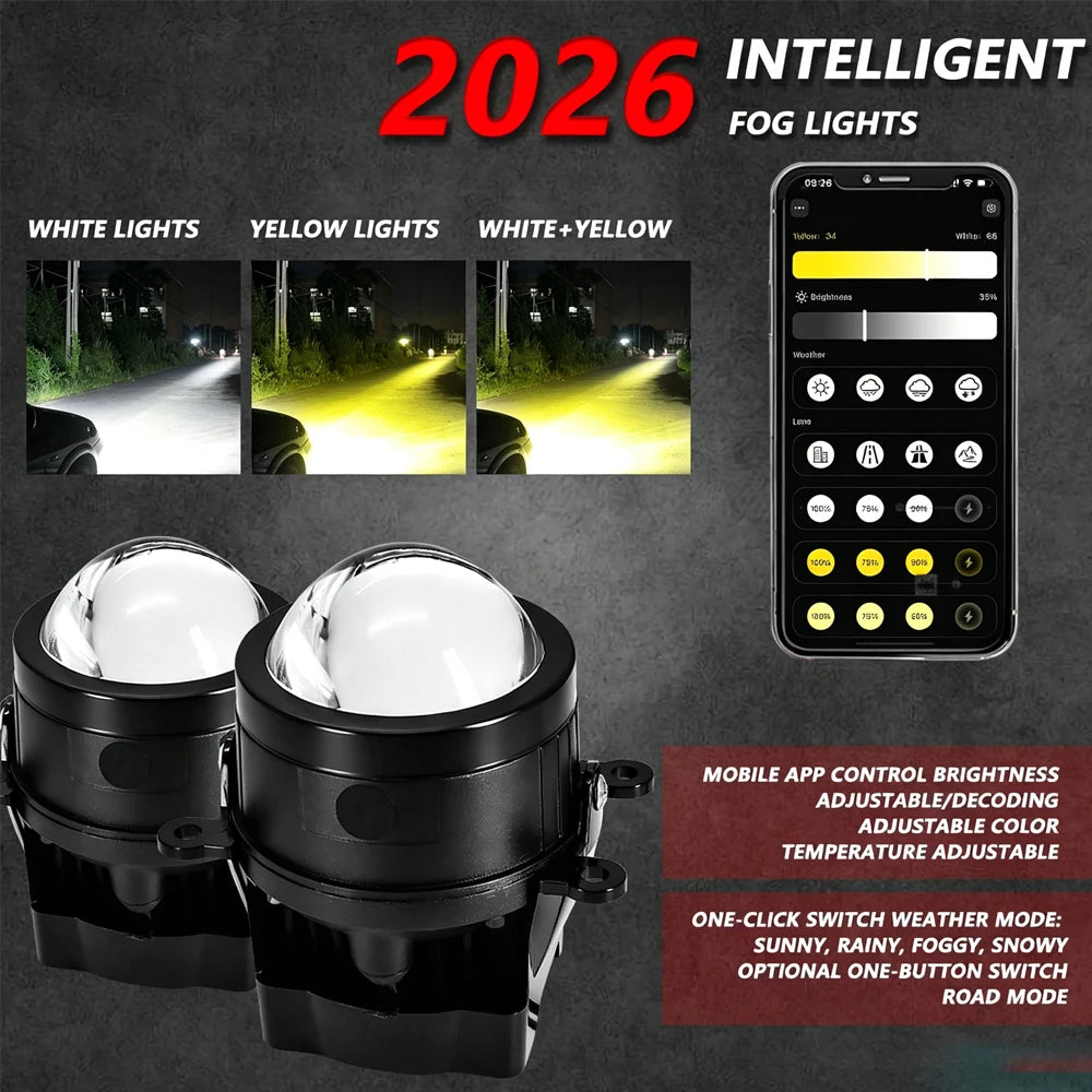 Universal Lens Bluetooth APP Control Color 3000K 4300K 6000K HID LED Projector Lens High+L
