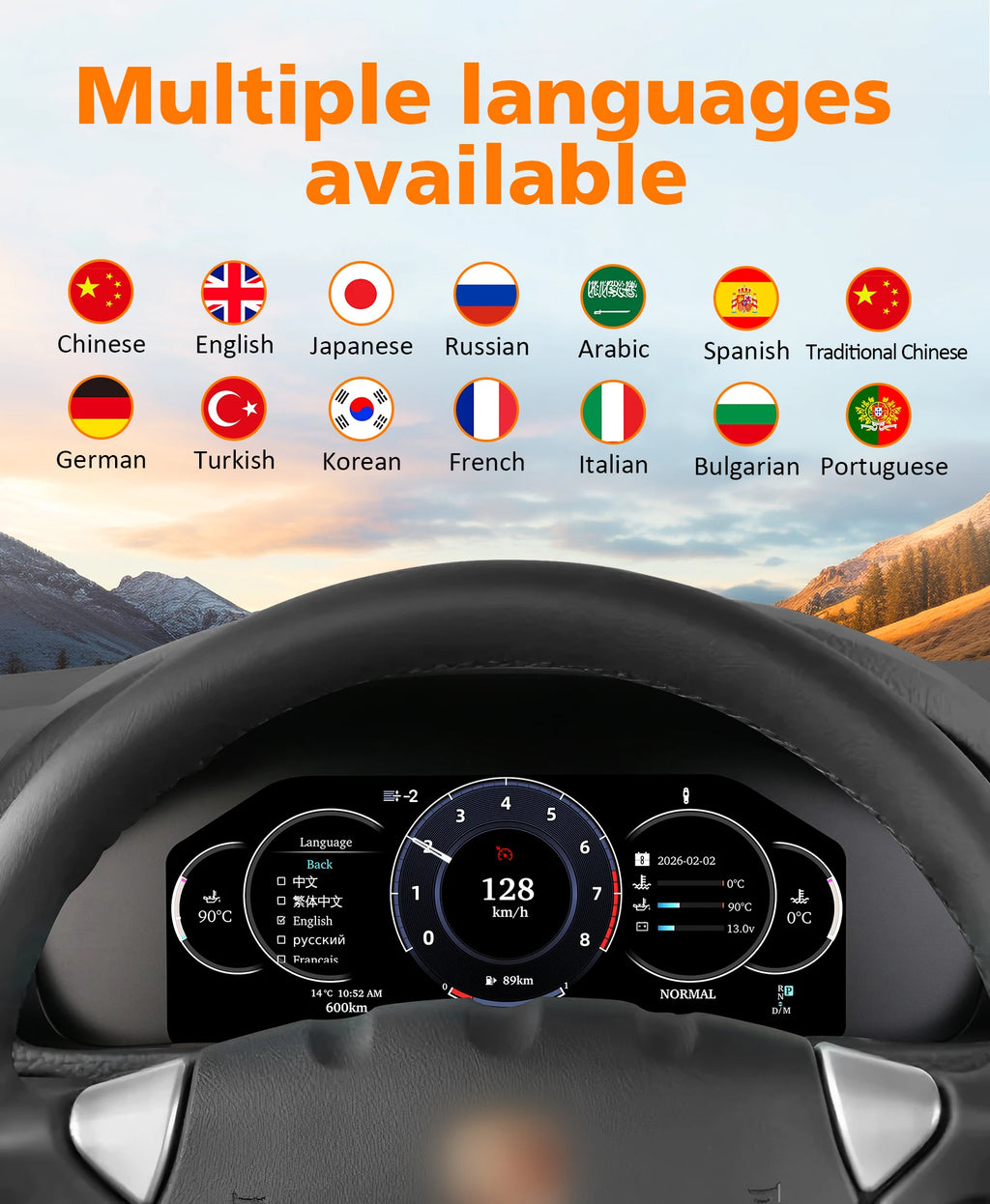 1920*720 Car Diqital Instrument Cluster For Porsche Cayenne 2005-2009 Dashboard Display Vi
