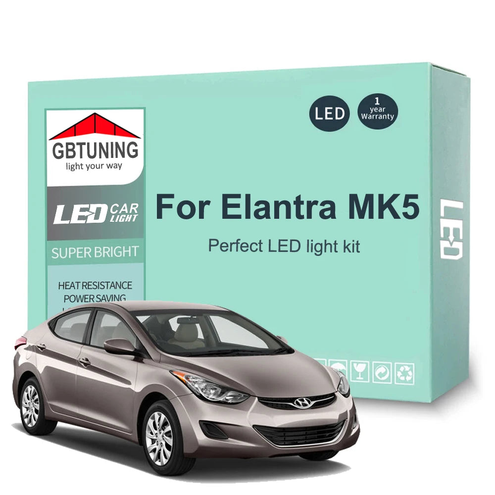 10-Piece LED Interior Light Kit for Hyundai Elantra MK5 V 5 - Canbus Error-Free Bulbs | AUTOKITSHOP