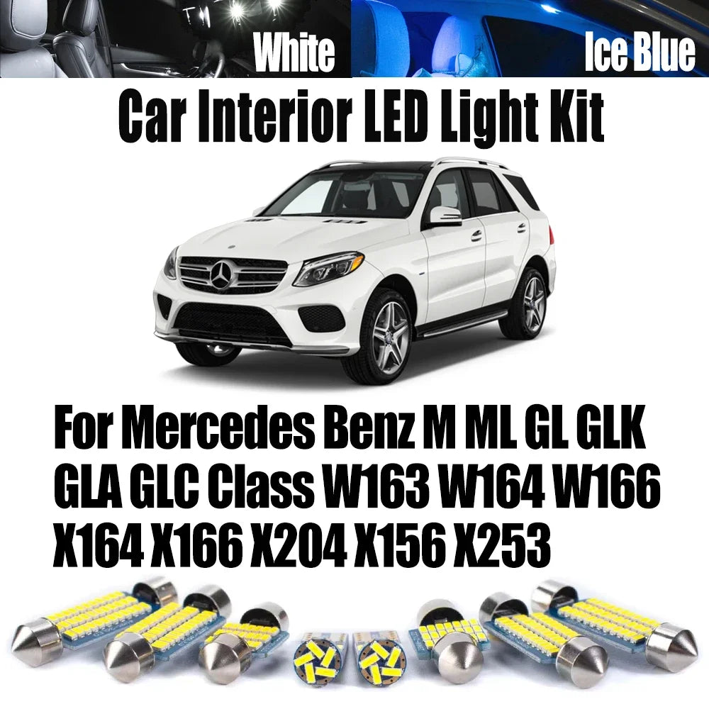 LED Interior Light Kit for Mercedes Benz M ML GL GLK GLA GLC Class W163 W164 W166 X164 X166 X204 X156 X253 - Canbus E...