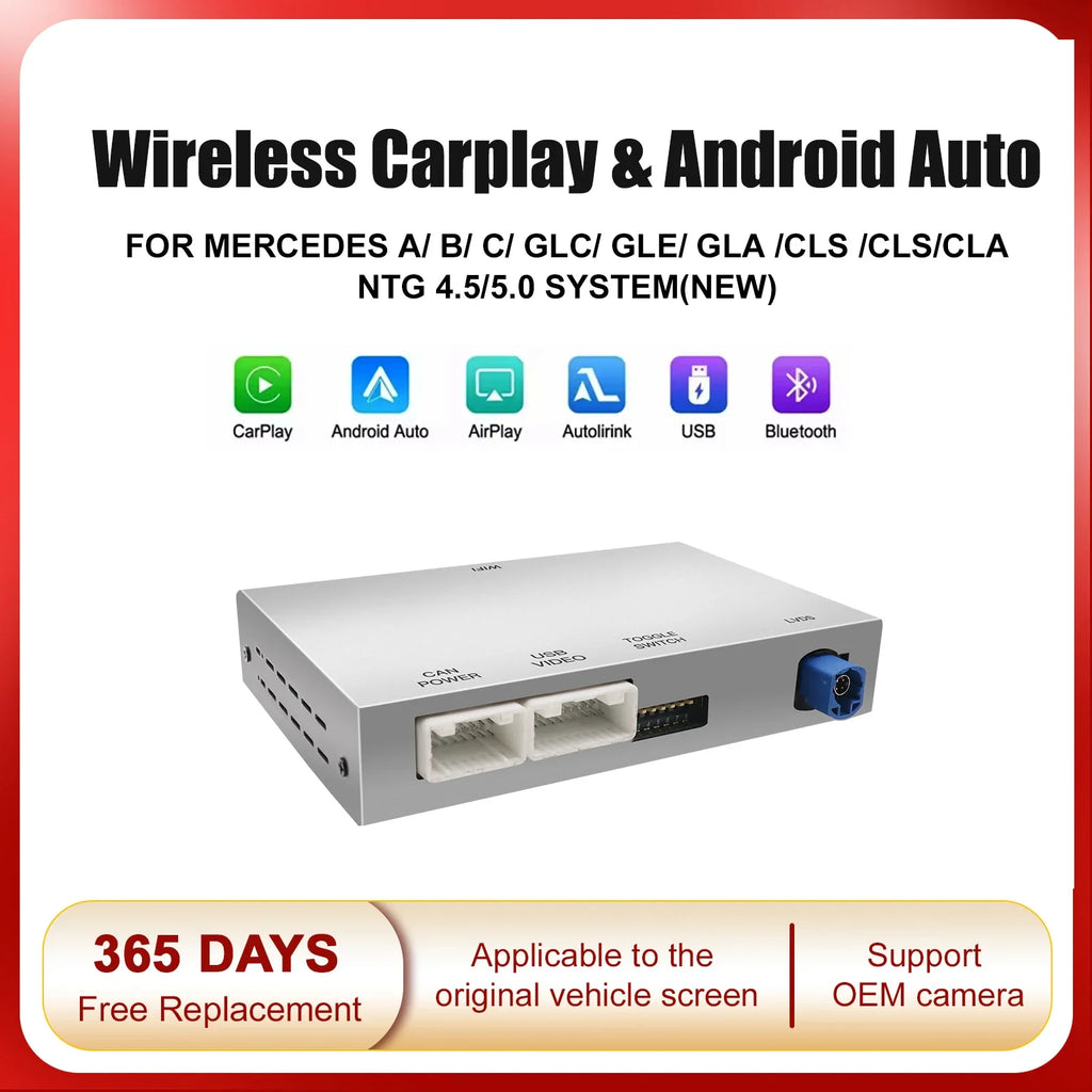 AUTOABC Wireless CarPlay Android Auto for Mercedes Benz A B C E Class GLA CLA CLE W205 W17 | AUTOKITSHOP