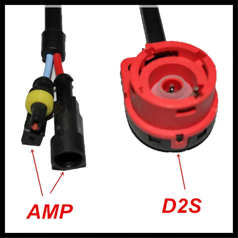 Rockeybright 2pcs D2S D2R D4S cable converter wire harness hid d2s AMP bulb socket holder