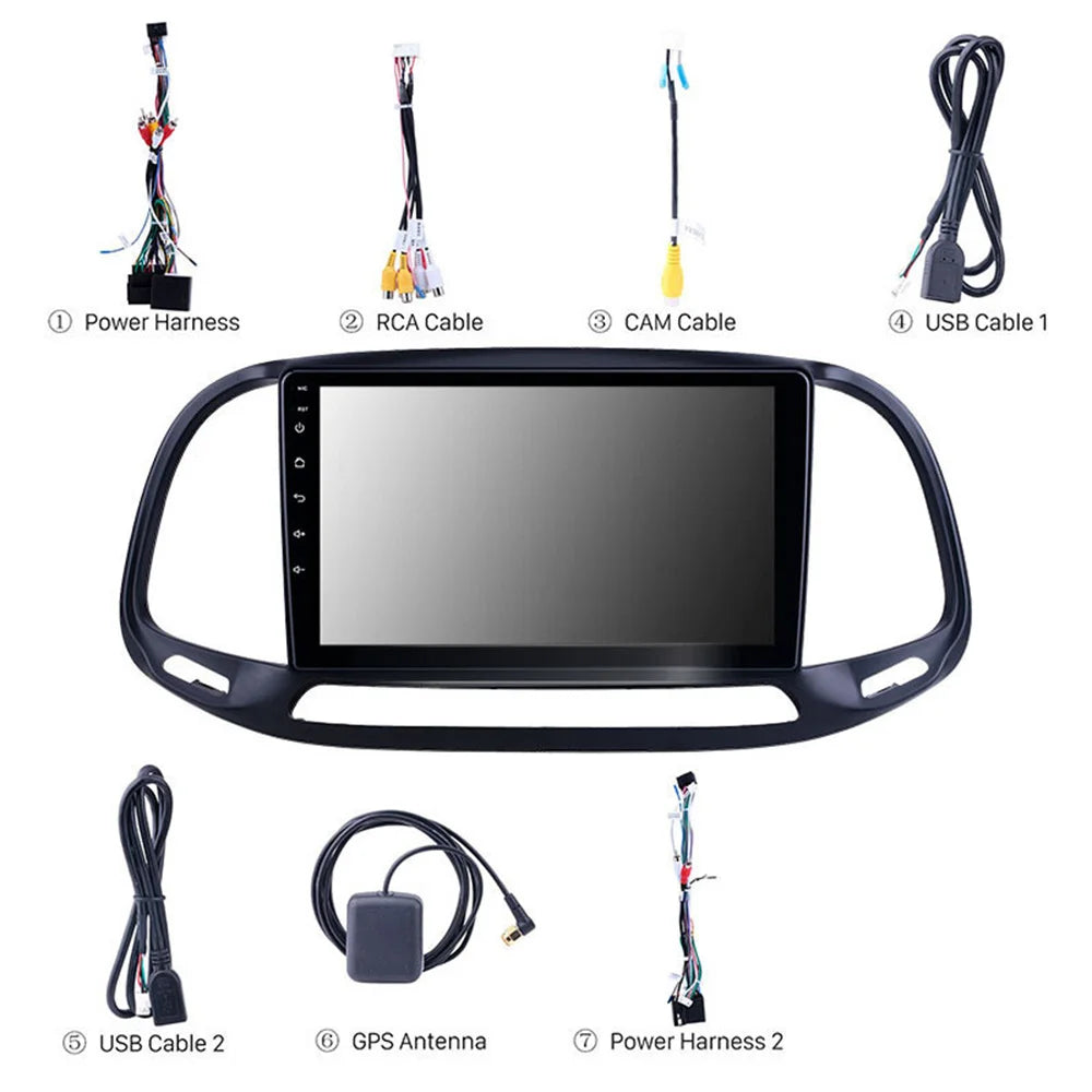 2.5D Screen 9" Android 10.0 Radio Stereo GPS Navi Bluetooth w/Car Player For Fiat Doblo 20