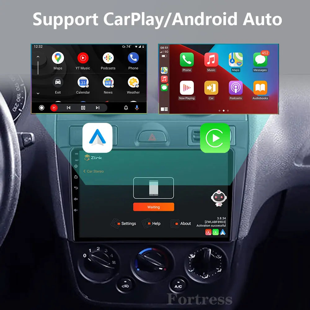 Car Radio Android 16 For Ford Fiesta Mk VI 5 Mk5 2002 - 2008 Multimedia Video Wireless Car