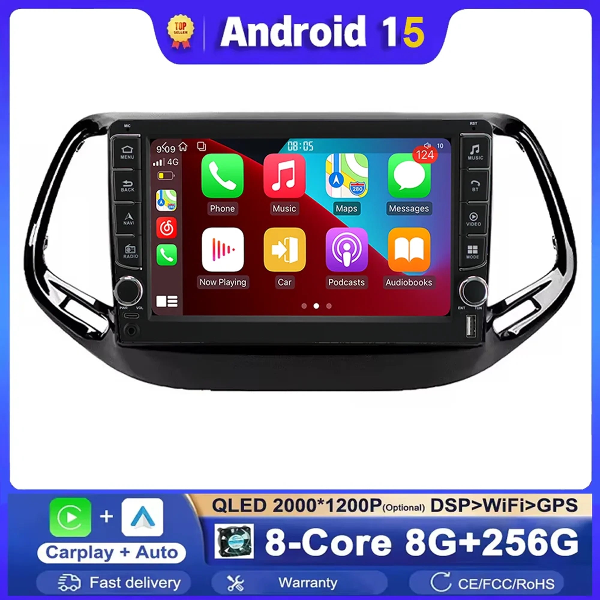 Android 15 For Jeep Grand Cherokee WK2 2014 Car Radio GPS Bluetooth Autoradio Multimedia P | AUTOKITSHOP