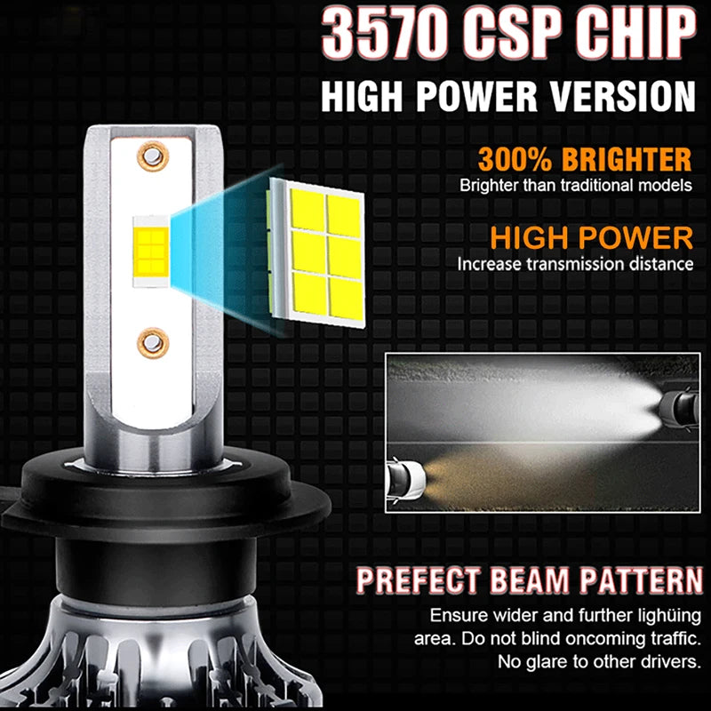Super Bright H4 H7 LED Headlights Canbus 4200W H11 H8 H9 9005 HB3 9006 HB4 9012 HIR2 45000