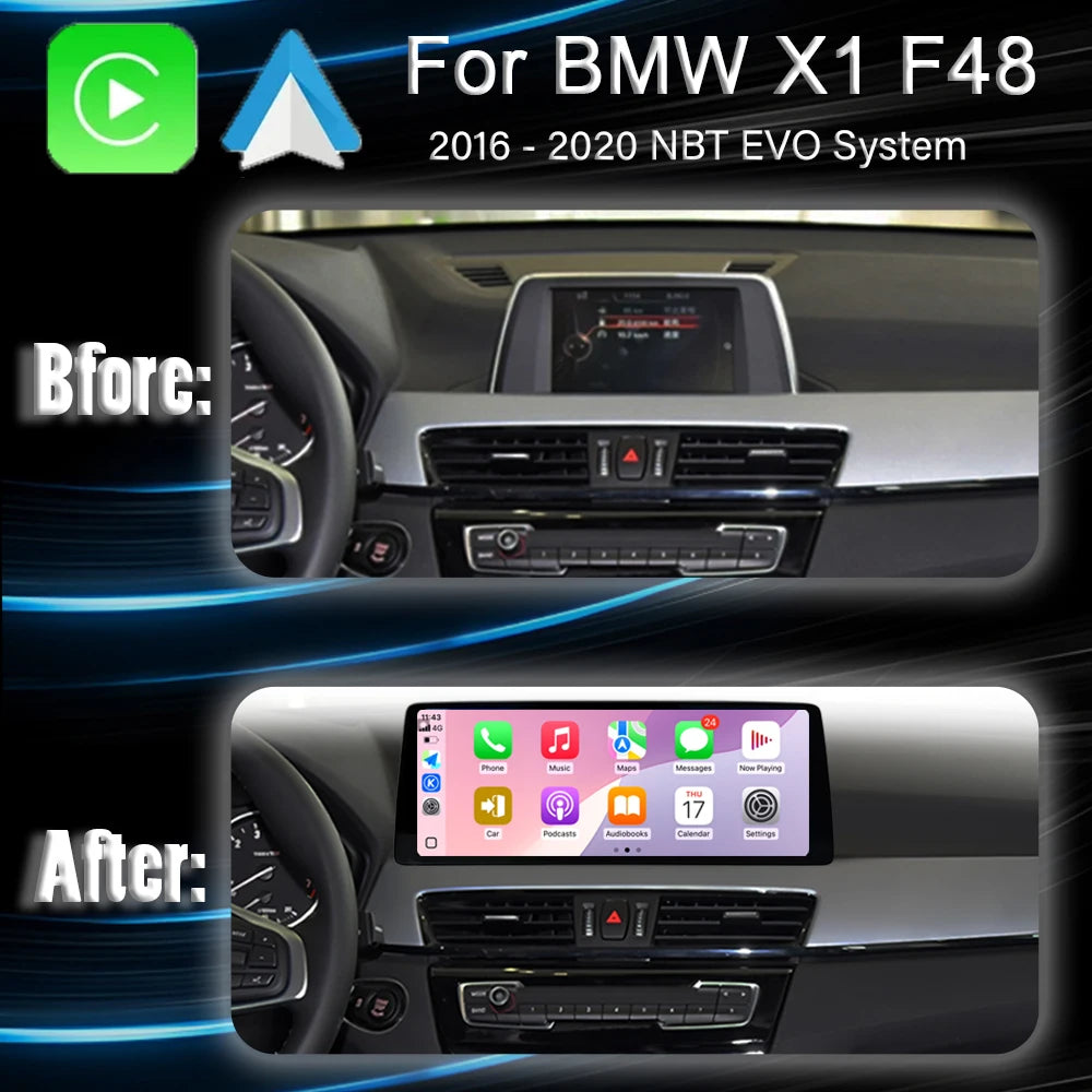 ID5 ID6 UI Android System Wireless Carplay AUTO For BMW X1 F48 NBT EVO 2016-2020 BT Car Ra