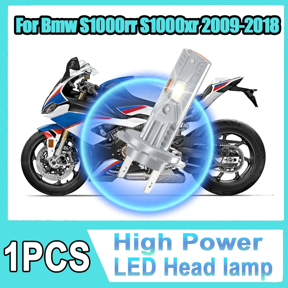 Canbus No Error Moto Front Light Plug And Play 6000K White H7 LED Motorcycle Headlight For