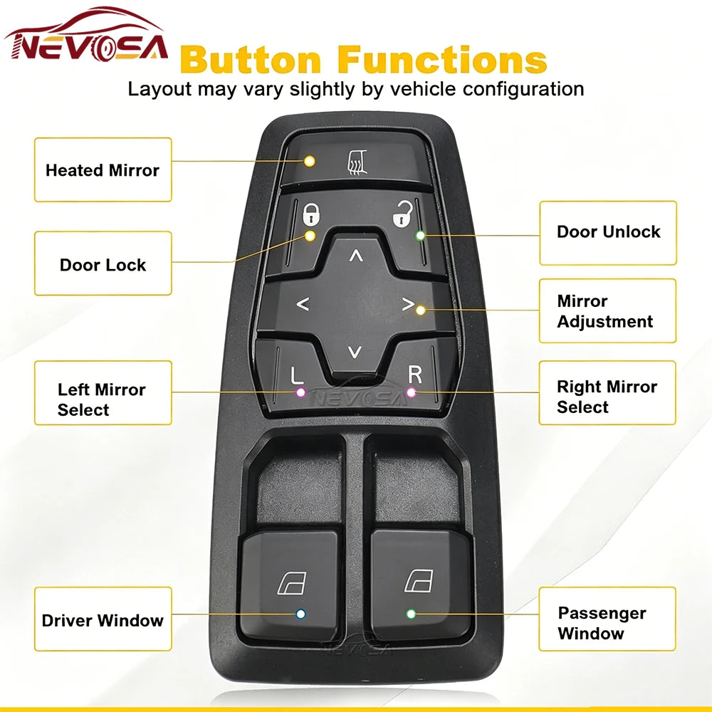 Power Window Switch For Volvo VNL GEN 3 VNR 2018-2025 24201767 24121819 23024869 for Volvo 2018-2025 - Automotive LED Li