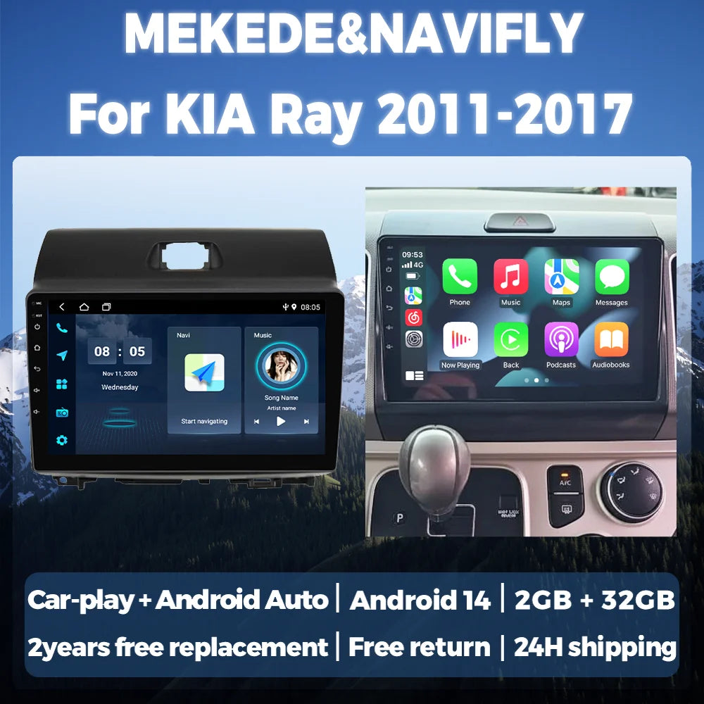 Car Radio Wireless Carplay Android Auto All In One For KIA Ray 2011-2017 2din Multimedia V