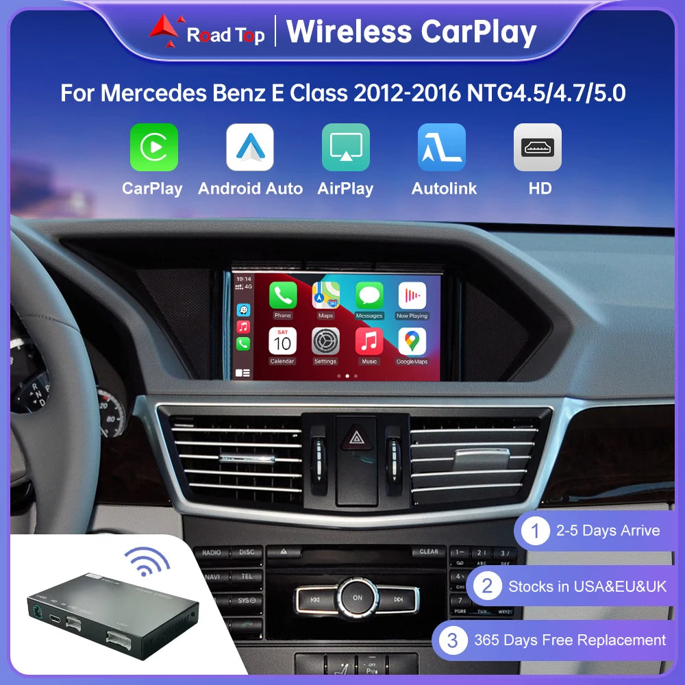 Wireless CarPlay for Mercedes Benz E Class W212 E Coupe C207 2012-2016 with Android Auto M