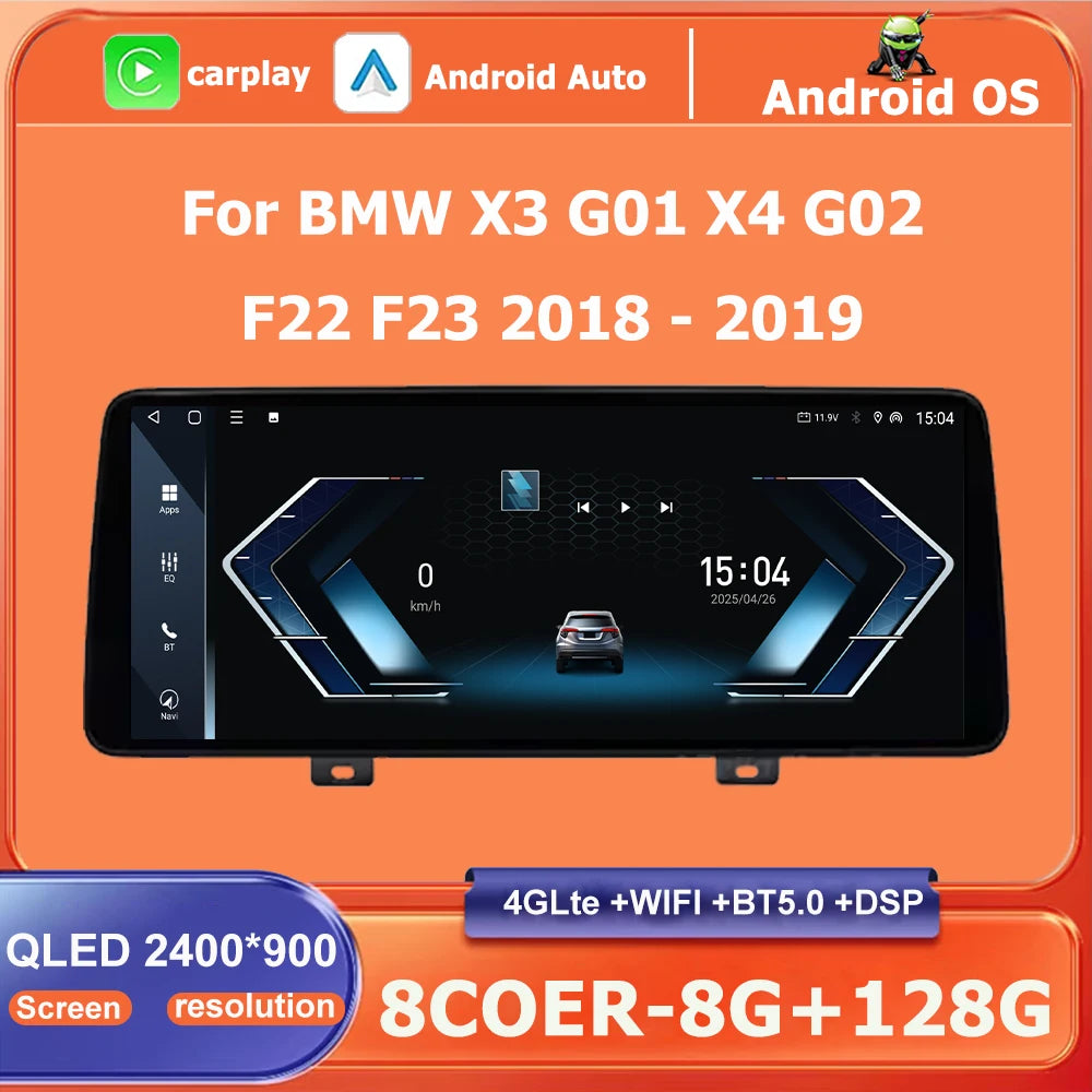 Car Video Multimedia Android 16 12.3 inch for BMW X3 G01 X4 G02 2018-2019 Player GPS Navig