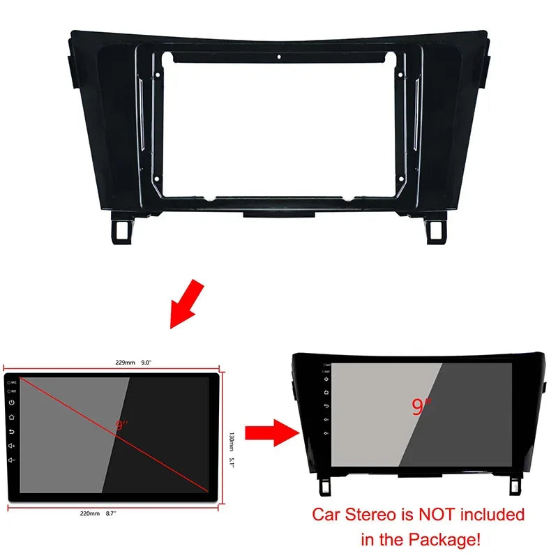9 Inch Car Fascia For NISSAN Qashqai X-Trail 2015 16 17 2018 Fascia Panel Audio Fitting In | AUTOKITSHOP