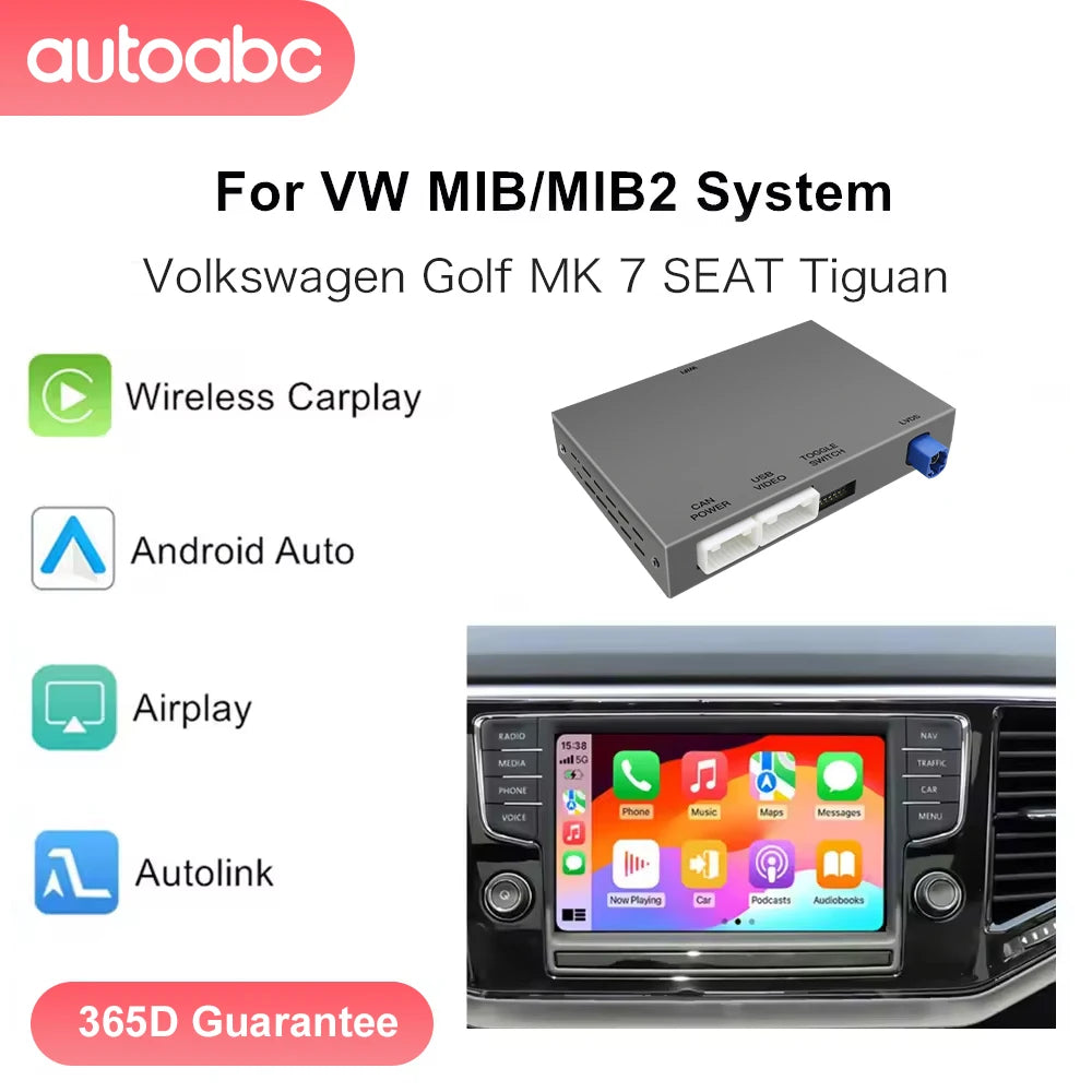 AUTOABC Wireless Carplay Android Auto For Volkswagen VW Golf 7 Tiguan Lamando Magotan Phid