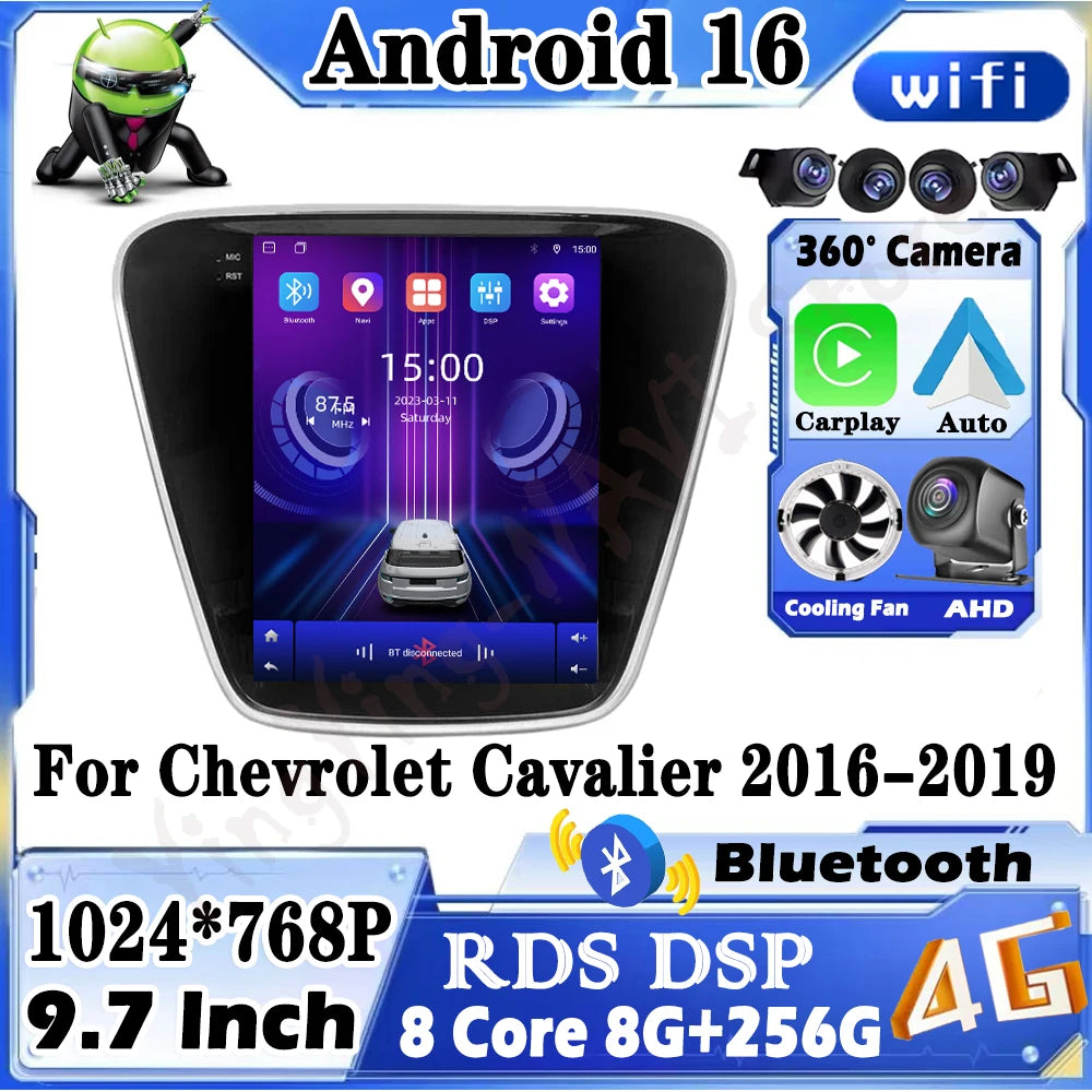 Android 16 Autoradio Stereo For Chevrolet Cavalier 2016-2019 Carplay Auto Car Radio Multim