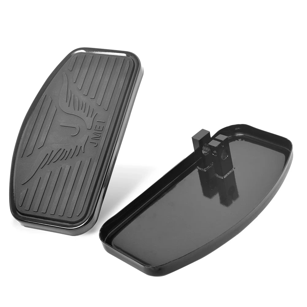 Black Front Driver Footpegs Floorboards Footrest For Honda Yamaha V-STAR XVS 400 Kawasaki Suzuki - Automotive LED Light