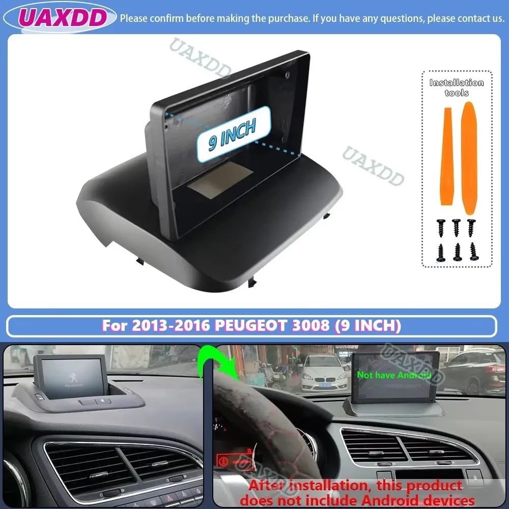 For 2013-2016 PEUGEOT 3008 9INCH Car Android frame panel fascia cable video harness adapte
