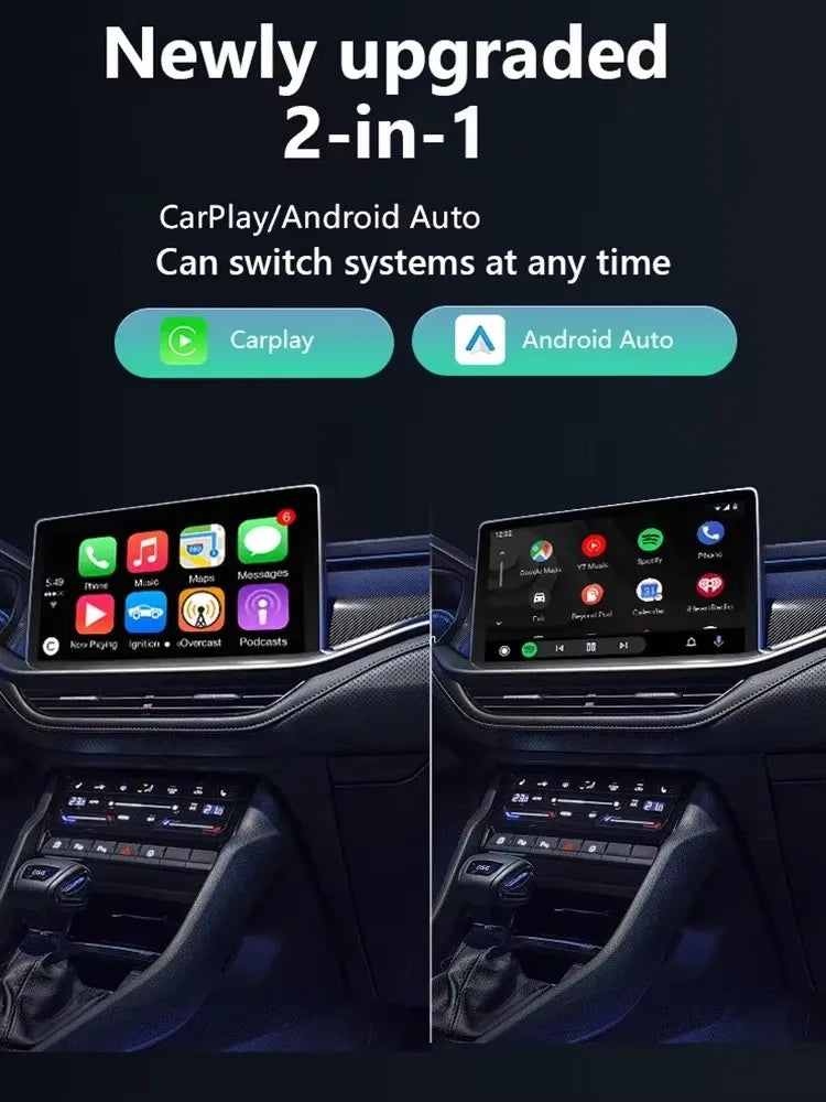 2in1 gps MP5 Box Wired to Wireless CarPlay and Android Auto 5GHz WiFi5 Transmission Speed
