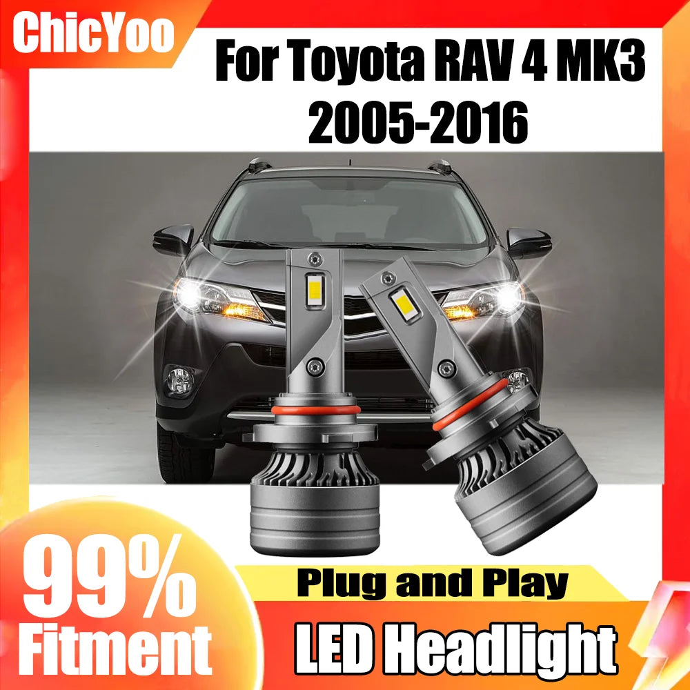 2X 28000LM 6000K White 9005 LED Headlights 120W For Toyota RAV 4 MK3 2005 2006 2007 2008 2