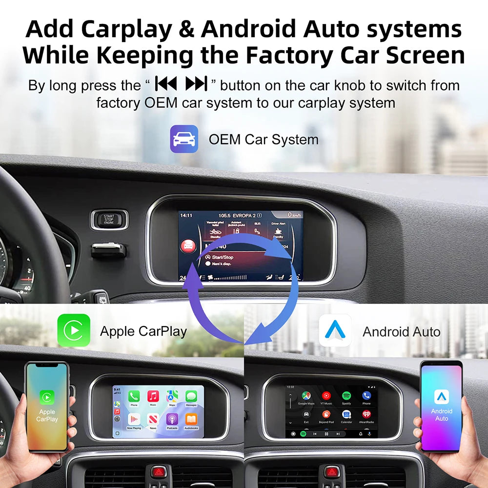 ANYFAR New Wireless Carplay Android Auto Module For Volvo S60 S80 XC60 V60 V40 2015-2018 S | AUTOKITSHOP