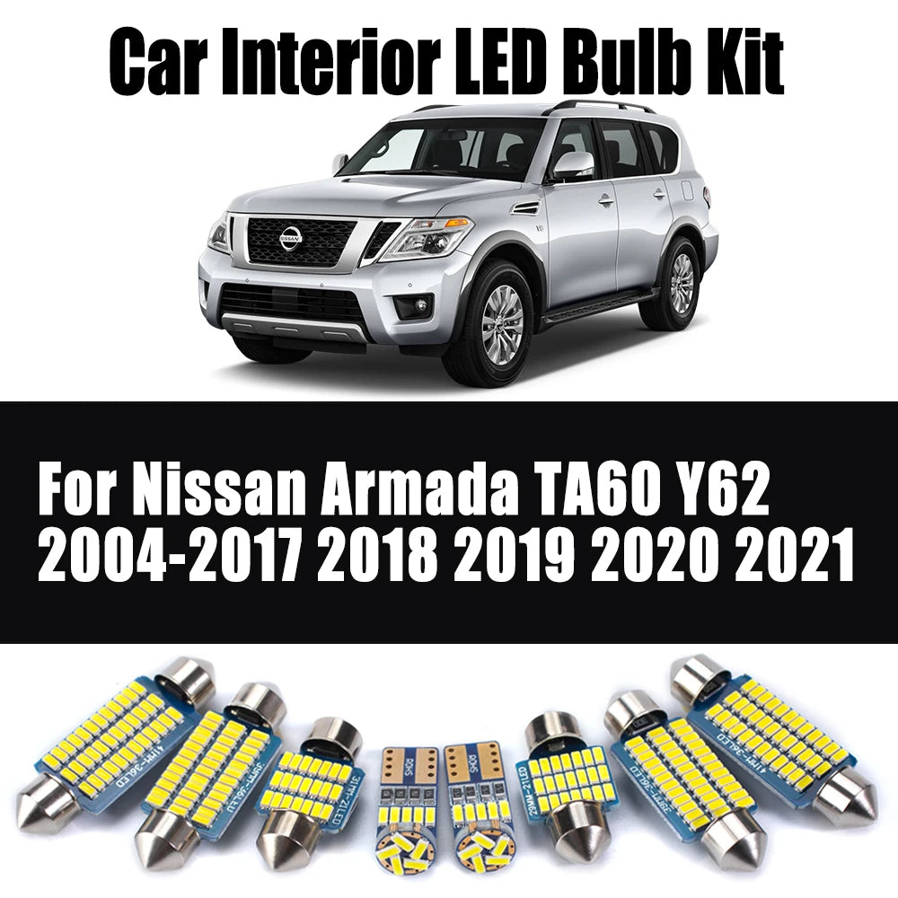 LED Interior Light Kit for Nissan Armada TA60 Y62 2004-2017 - Canbus Dome Map Door Trunk Bulbs | AUTOKITSHOP