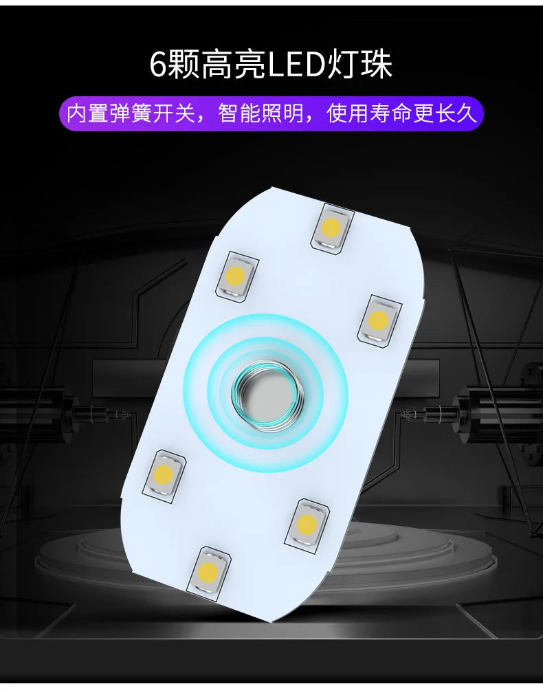 Car LED Touch Lights Wireless Interior Light Magnetic Auto Door Light Roof Ceiling Lamp Reading Lamp USB Rechargeable 5V
