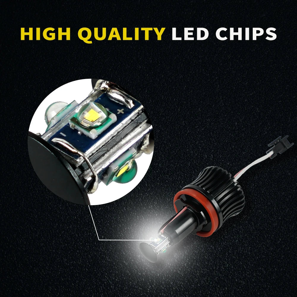 LED Angel Eyes for BMW E90 E92 328i 335i M3 E93 E91 E60 LCI, H8 Halo Marker Lights Bulb 40