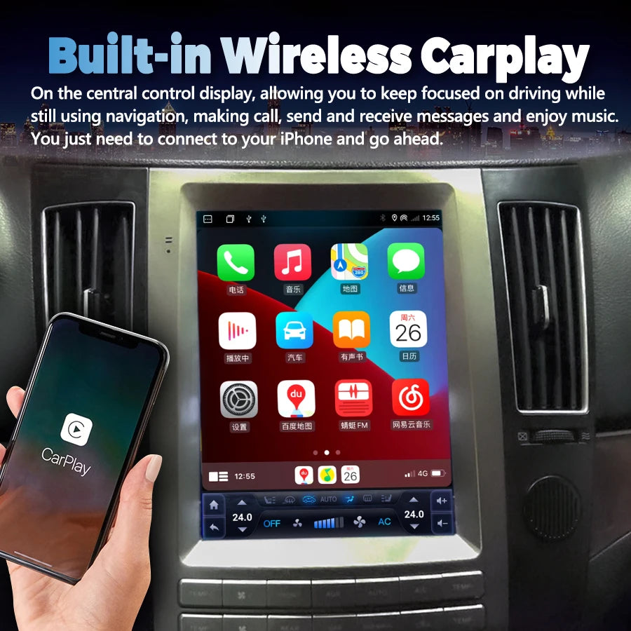 Car Android Screen For Hyundai Veracruz Ix55 2006 - 2015 Multimedia Radio Wireless Carplay