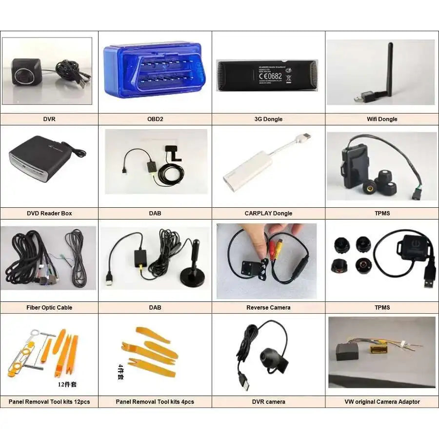 Cable Car Decoration Accessories CARPLAY 360 Degree Camera DVR CAMERA TPMS WIFI DONGLE OBD | AUTOKITSHOP