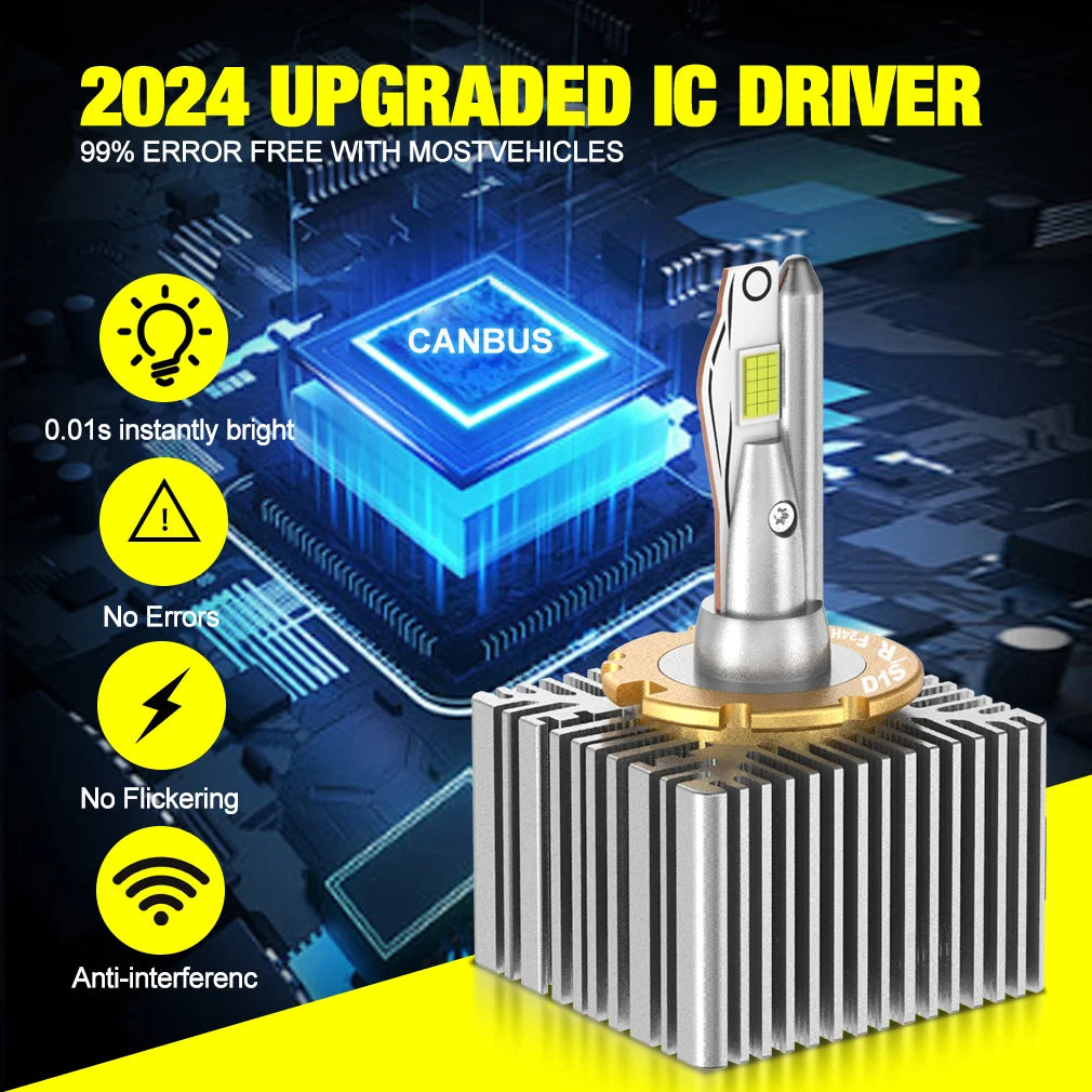 XSTORM D1S LED Headlights Canbus D2S D4S LED Lights Bulbs High Power Auto Turbo 300w 80000