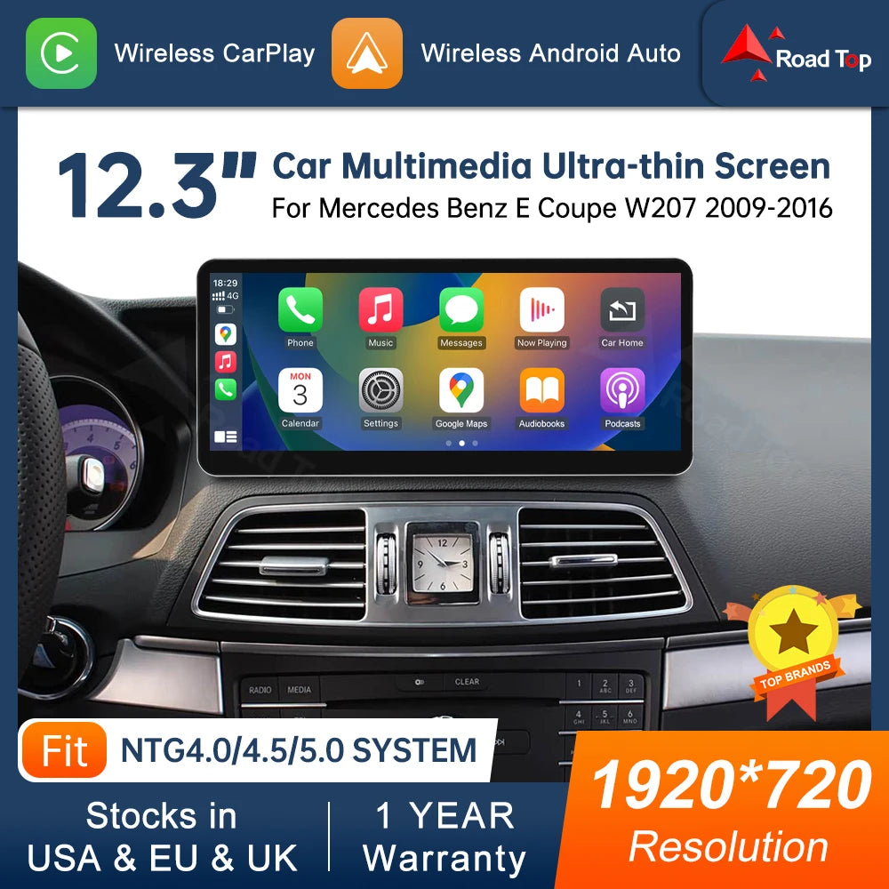 CN 12.3 Multimedia Display For Benz E Coupe W207 2009-2016 NTG4.0/4.5/5.0 LHD Touch Screen | AUTOKITSHOP