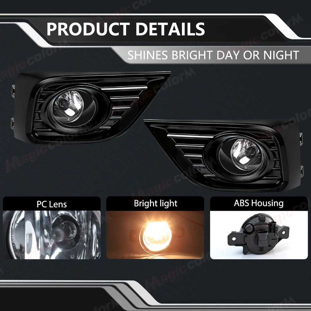 Fog Lamps For Nissan March 2021 2022 Car Front Bumper Daylights DRL Halogen Foglights with | AUTOKITSHOP