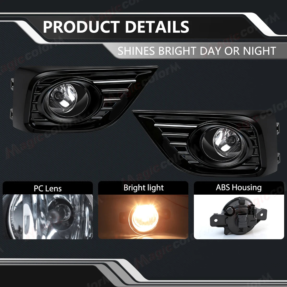 Fog Lamps For Nissan March 2021 2022 Car Front Bumper Daylights DRL Halogen Foglights with | AUTOKITSHOP