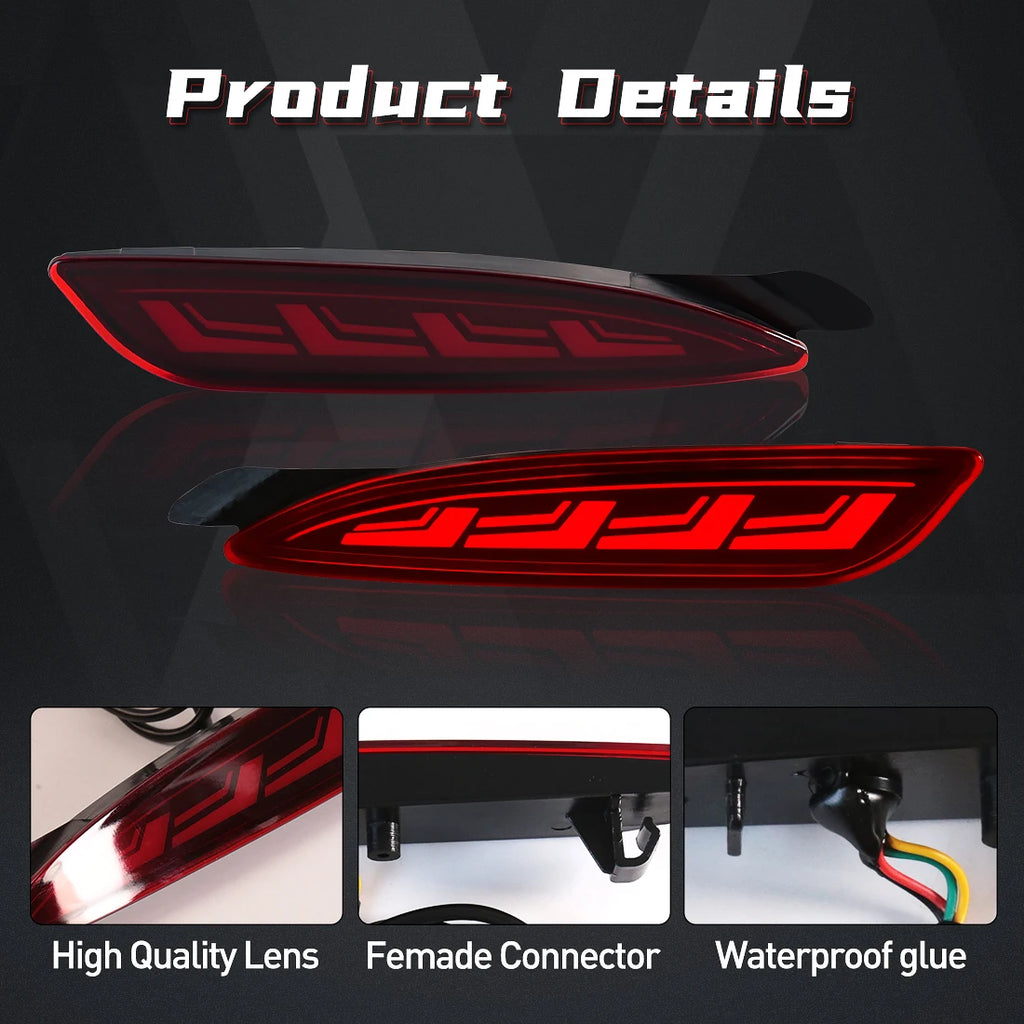 For Mazda CX5 CX-5 2022 2023 LED Rear Bumper Reflector Lights Auto Brake Warning Dynamic T | AUTOKITSHOP