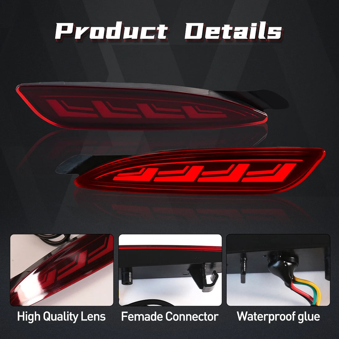 For Mazda CX5 CX-5 2022 2023 LED Rear Bumper Reflector Lights Auto Brake Warning Dynamic T | AUTOKITSHOP