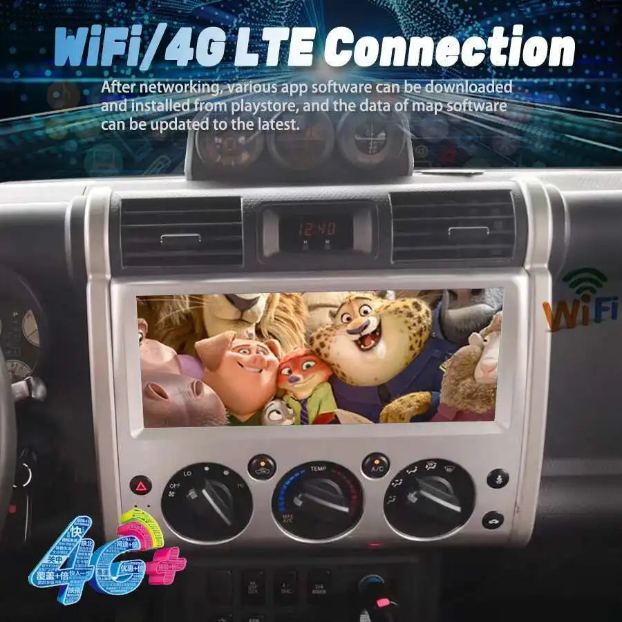 12.3inch Car Radio Android 13 Screen For Toyota FJ Cruiser 2008 2013 Carplay Gps Navigatio