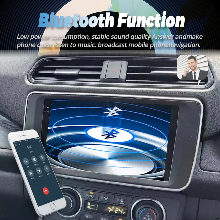 9" Android 14 Qled Screen Video Player Carplay For Nissan Leaf 2018-2024 Charging Mobile h