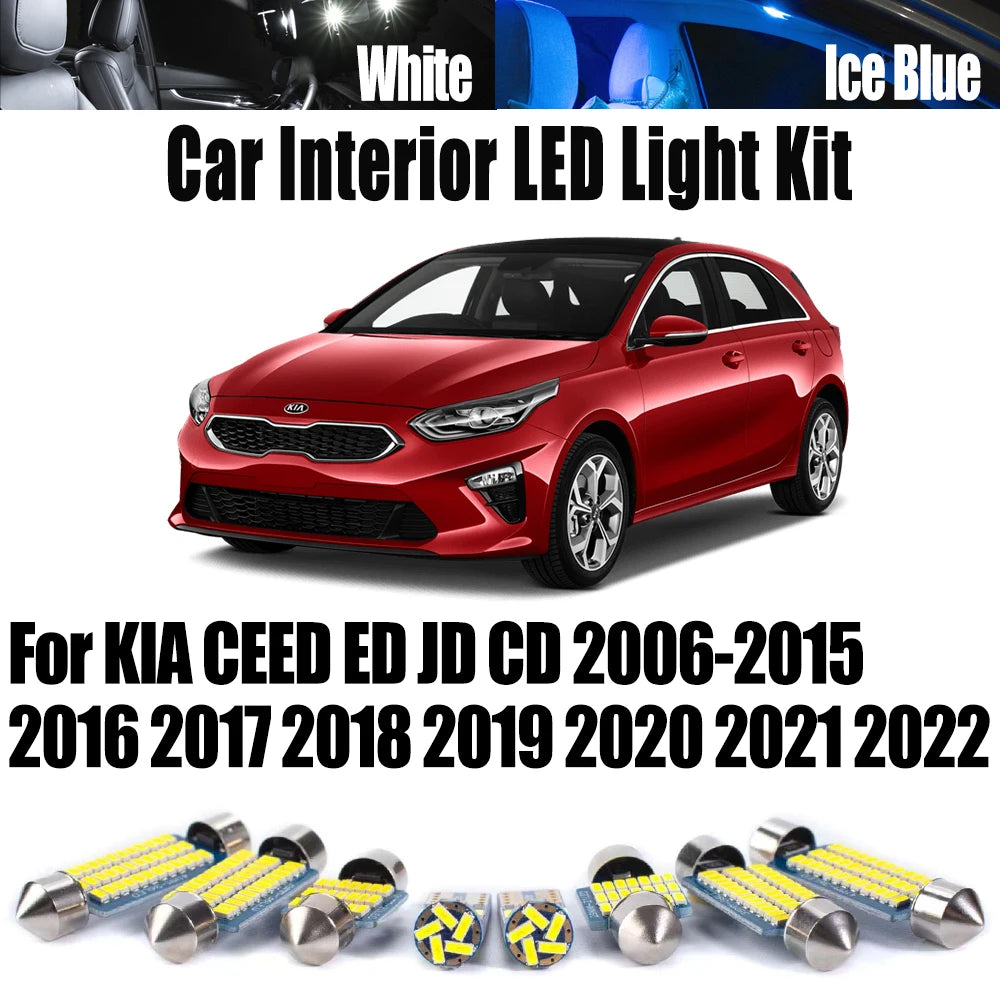 LED Interior Light Kit for KIA CEED ED JD CD 2006-2018 - Canbus Dome Map Door Trunk Bulbs | AUTOKITSHOP