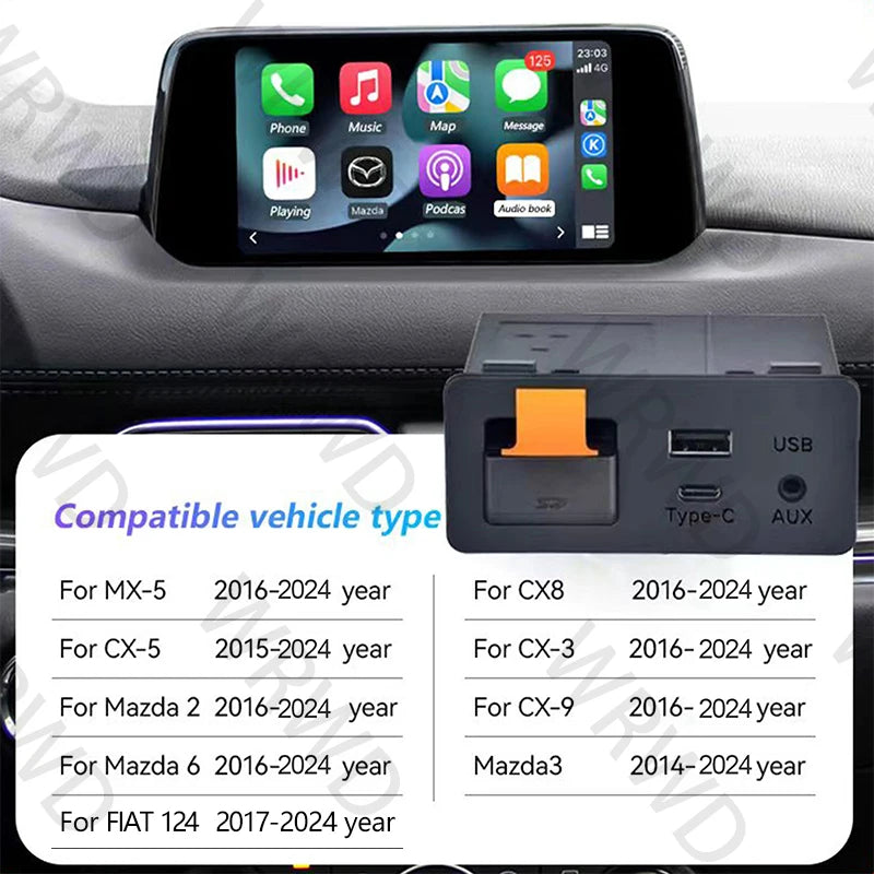 P3B Type-c Fast Charging For Apple Android AUTO Wireless Connected For Mazda 2 3 6 CX30 CX
