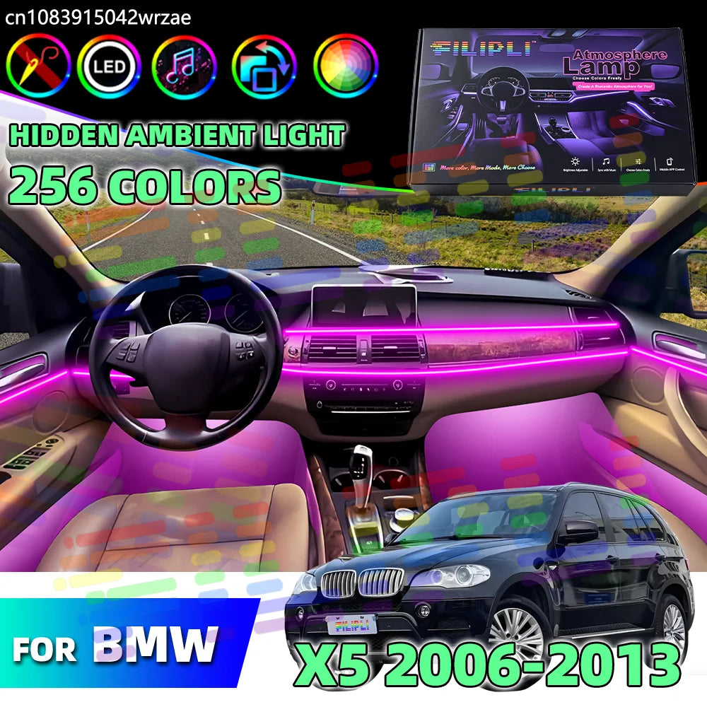 64 RGB - Neon Strip - for BMW E70 X5 - App Control - Car Interior Lighting | AUTOKITSHOP