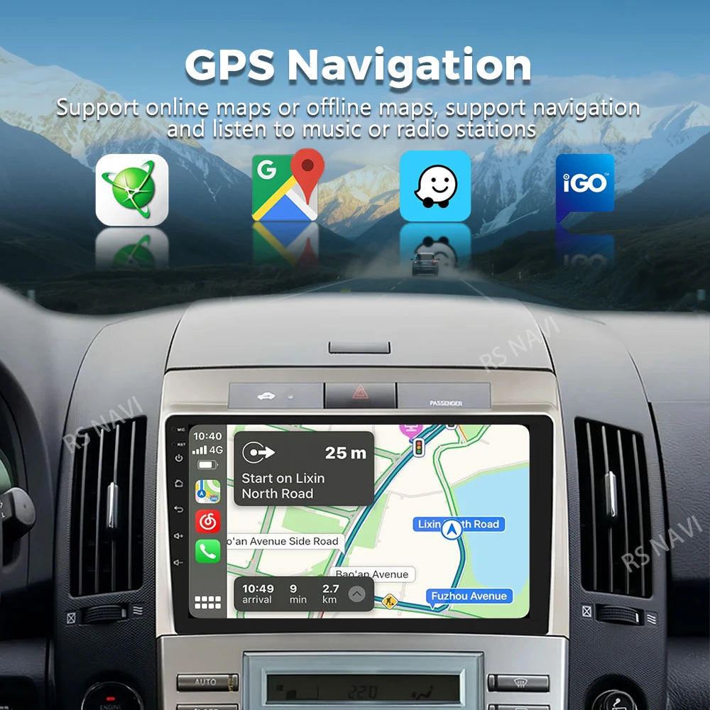 Android 16 For Toyota Corolla Verso AR10 2004-2009 2K QLED Android Car Radio Multimedia Vi