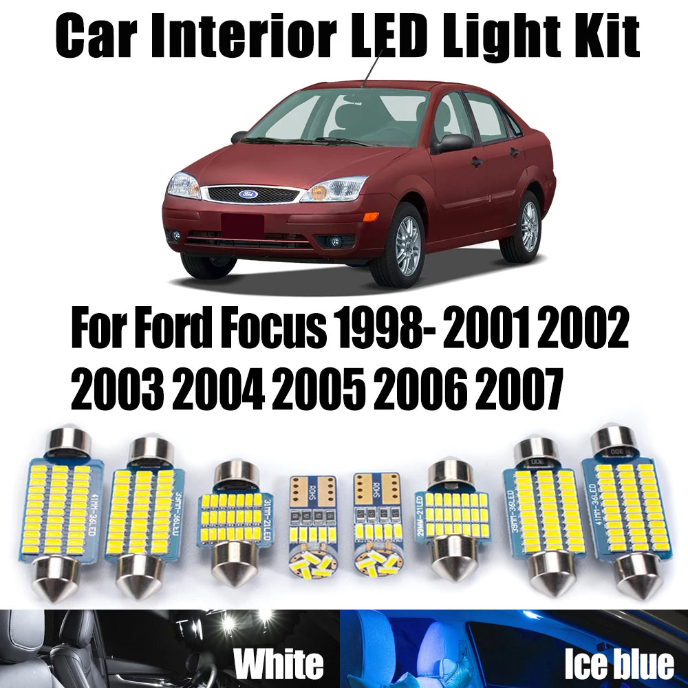 14-Piece LED Interior Light Kit for Ford 1998-2001 - Canbus Error-Free Interior Bulbs