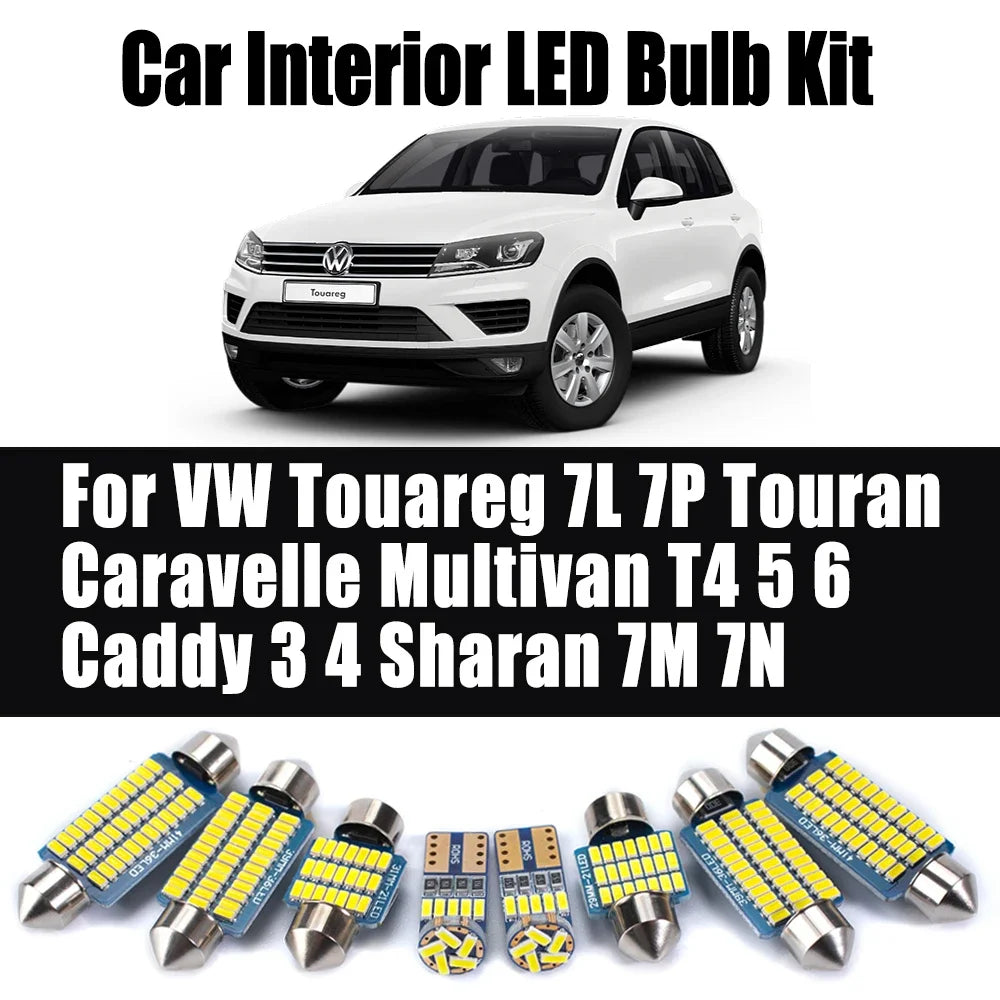 LED Interior Light Kit for VW Touareg 7L 7P Touran Caravelle Multivan T4 5 6 Caddy 3 4 Sharan 7M 7N - Canbus Error-Fr...