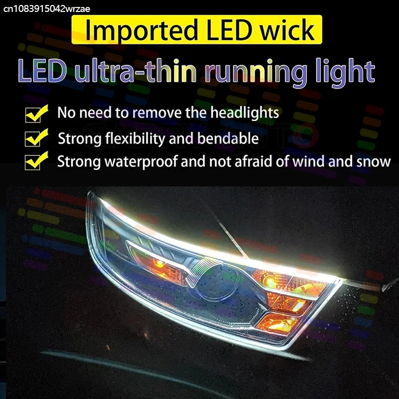 30/45/60cm LED Light Strip App & Bluetooth Controlled RGB Chasing-Color Headlights / LED D | AUTOKITSHOP