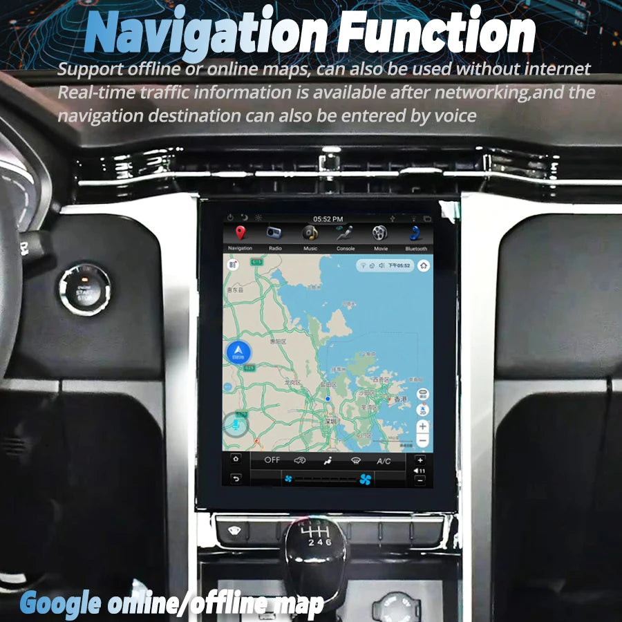 Navigation Vertical Multimedia Player For Jianghuai T8 GPS Stereo 4G Android Auto Carplay