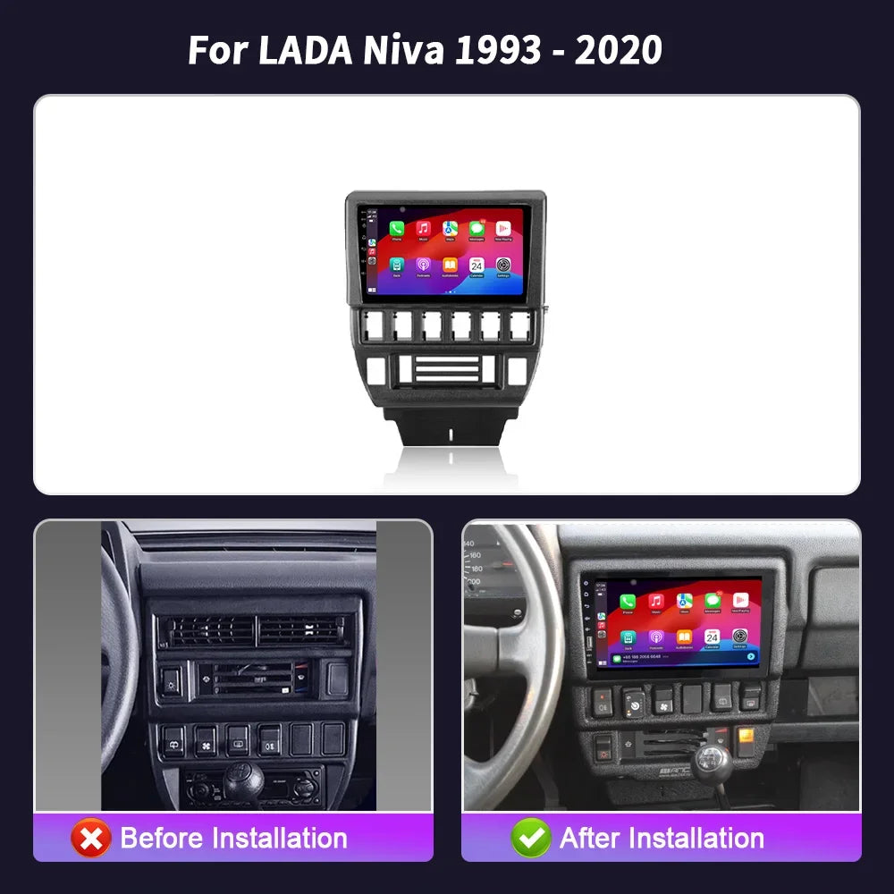 Car Android 14 For LADA Niva 1993 - 2020 Car Multimedia Mobile Control Screen 4G Wifi GPS