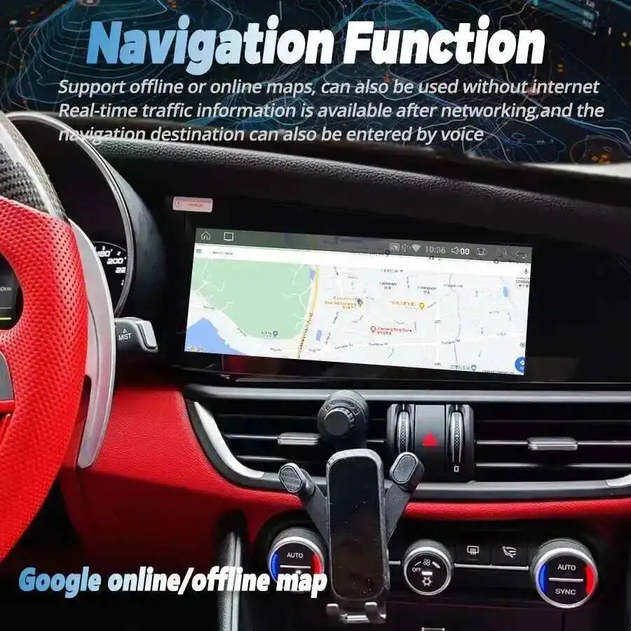 10.25" For Alfa Romeo Giulia 2016-2020 Carplay Android 15 Screen Car Multimedia Video Play