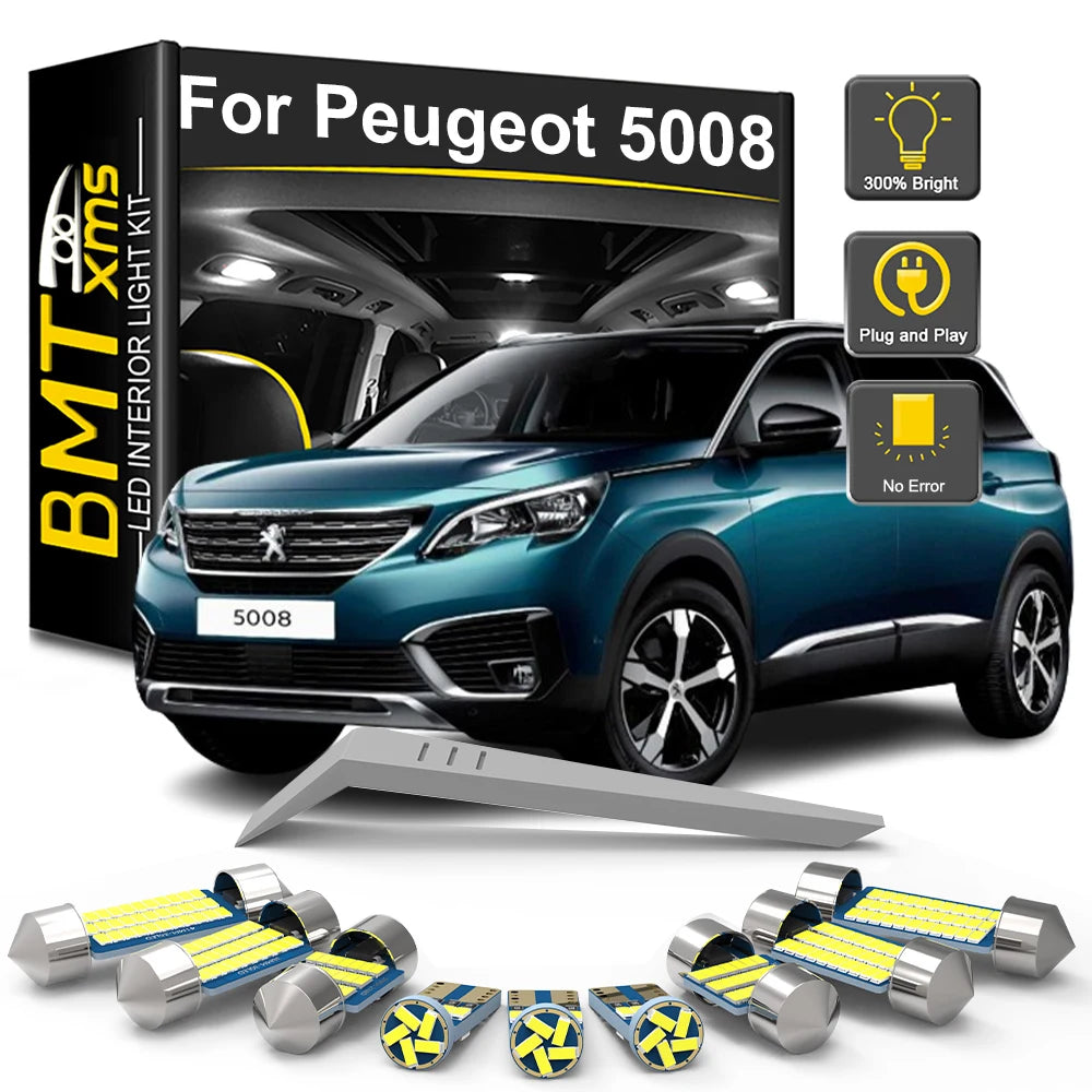 LED Interior Light Kit for Peugeot 2009-2017 - Canbus Dome Map Door Trunk Bulbs | AUTOKITSHOP