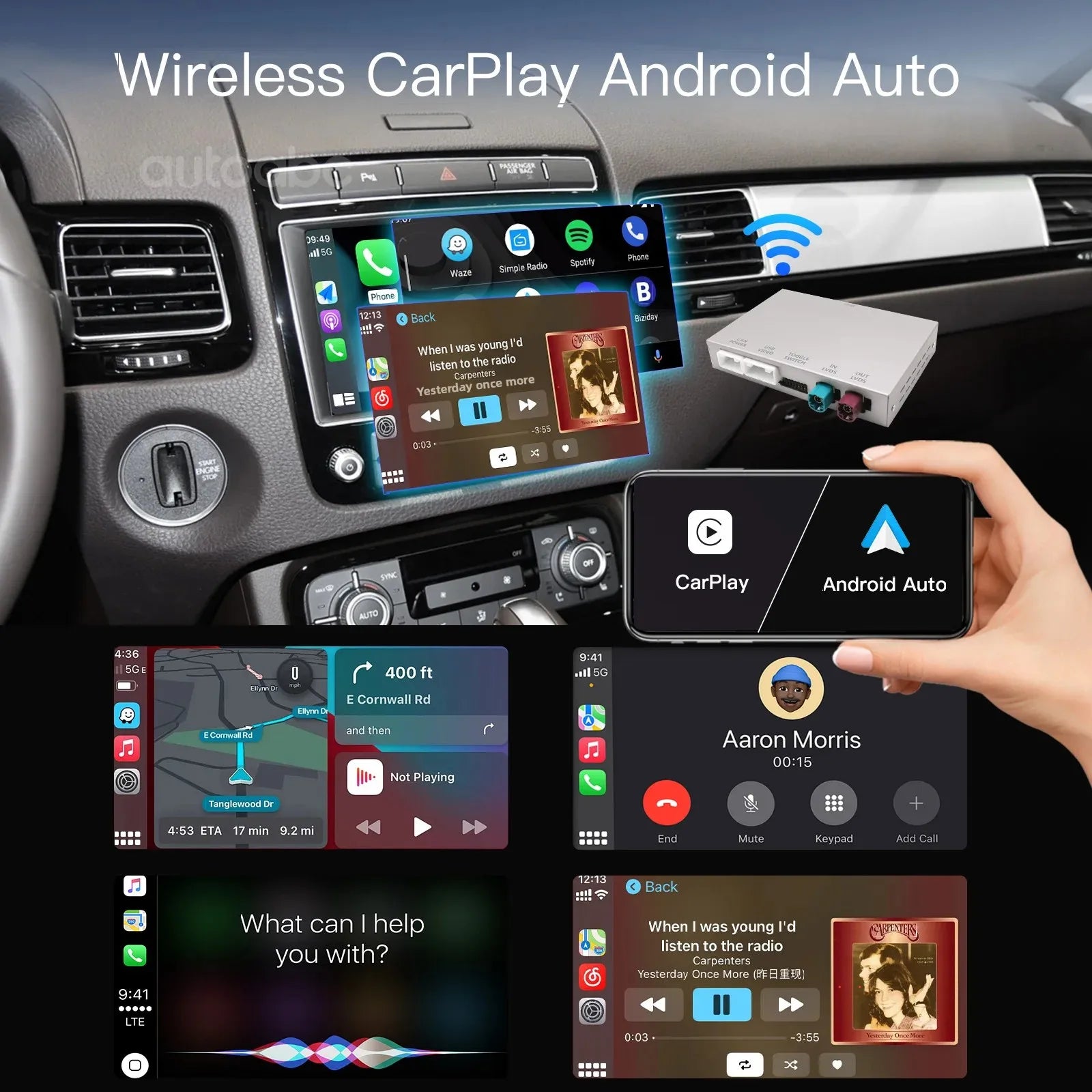 Wireless CarPlay Interface For Volkswagen Touareg RNS850 2010-2018 with Android Auto Voice | AUTOKITSHOP