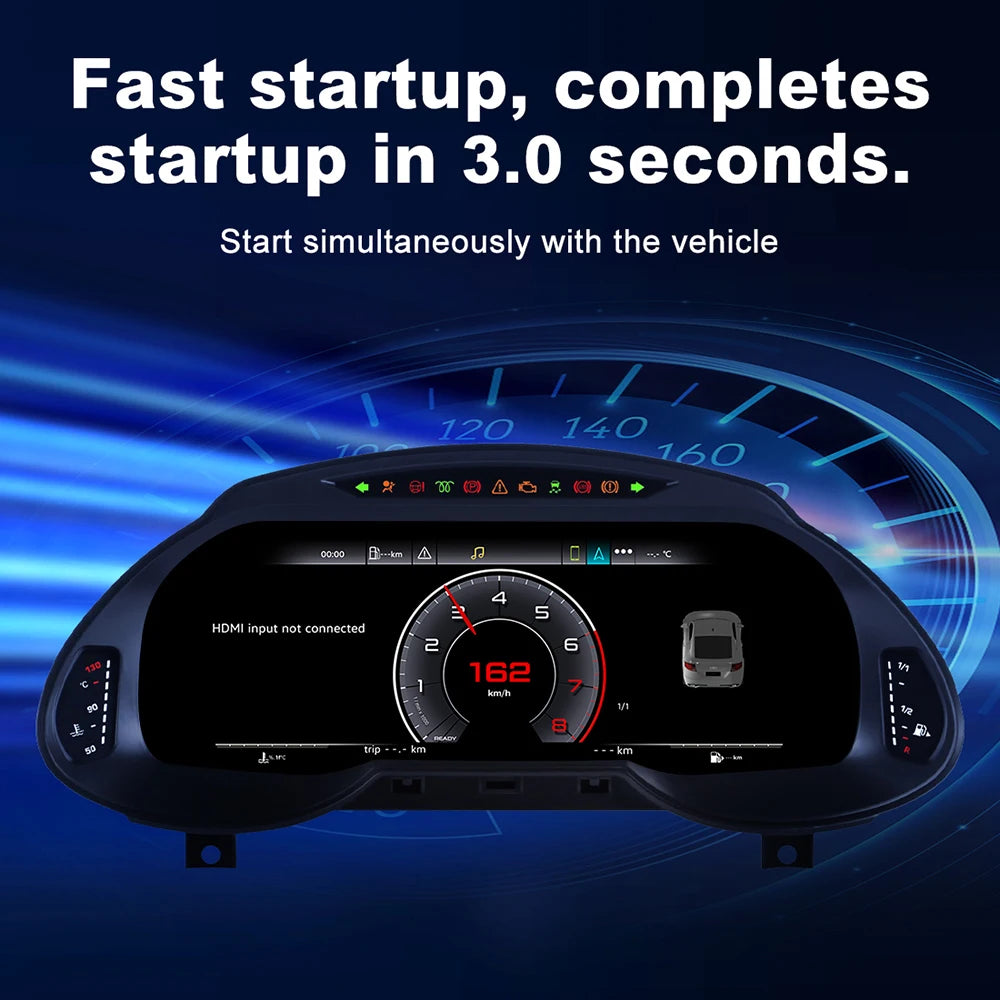 12.3" Car Digital Instrument Panel for 2009-2018 Audi Q5 Dashboard Odometer Speedometer Virtual Cluster - CarPlay Androi